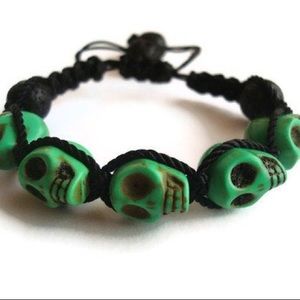 Green skull bracelet